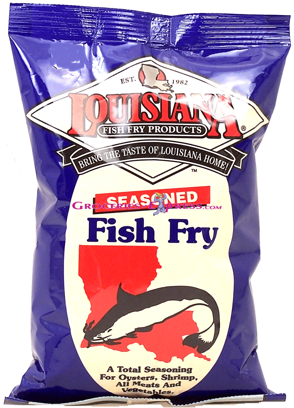 Louisiana Fish Fry Products seasoned fish fry, a total seasoning for oysters, shrimp, all meats and vegetables Full-Size Picture